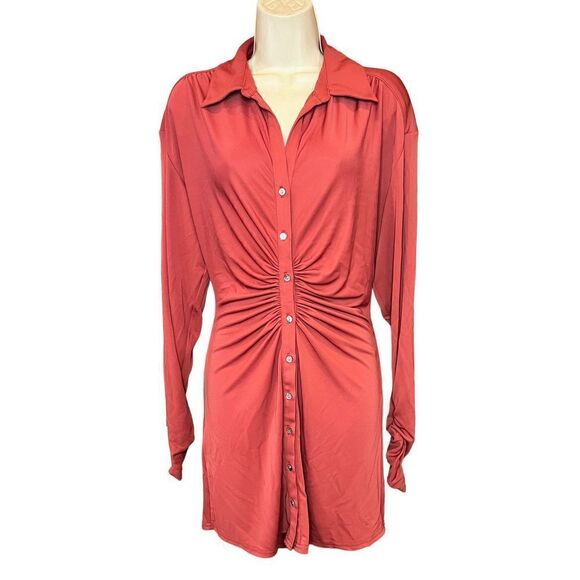 CINQ À SEPT- Women’s Arden Ruched Dress in Sumac NWT Size XS - Picture 7 of 11